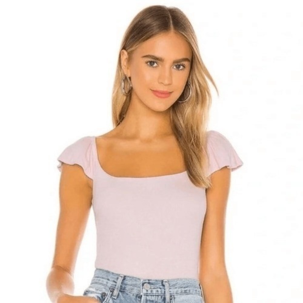 Michael Lauren Kona Flutter Sleeve Top in‎ Pink Kiss large NWT